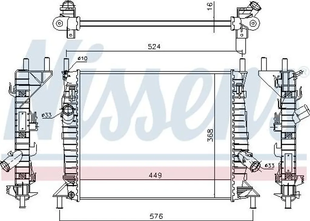 Radiateur de Refroidissement Moteur pour Ford Focus et C-Max 62112