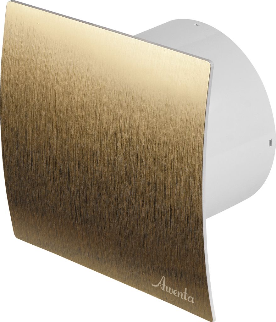 Wohnraumlüfter Lüfter Badlüfter Deckenlüfter Ventilator Badventilator Ø 100 mm Nachlauf / Timer gold gebürstet