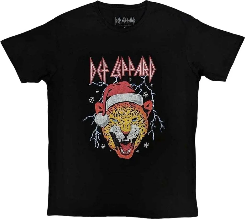 T-shirt Def Leppard Holiday Leppard Noir S - Merch Officiel Rock