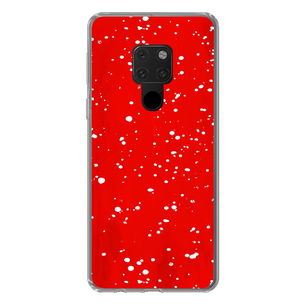 MuchoWow Handyhülle Schutzhülle Hülle für Huawei P40 Lite Polka dots - Rot - Pilz Silikon Softcase Handy Hülle - Handy
