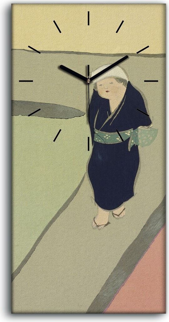 Wandbild Leinwand Bilder Wanduhr 30x60 Malerei Abstrakte Asiatischer Bereich - schwarze Hände