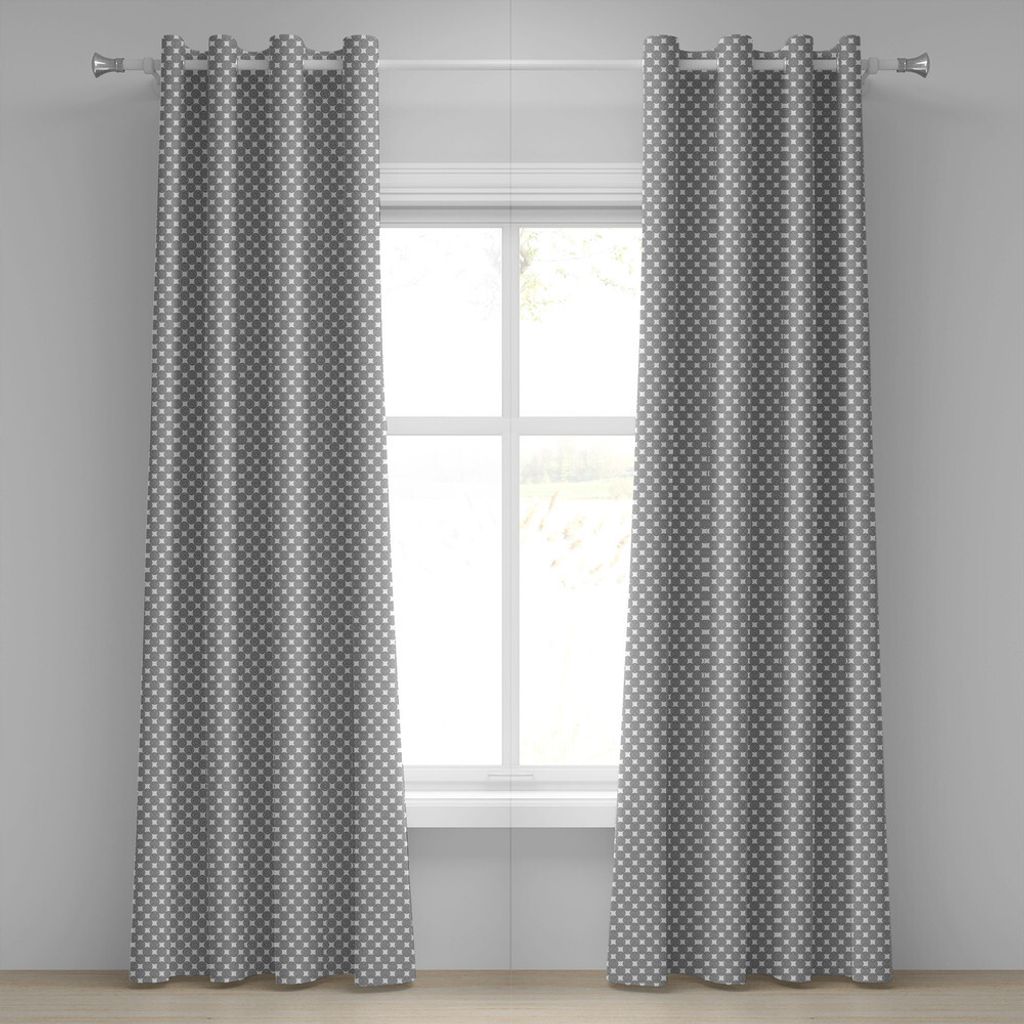 ABAKUHAUS Geometrischer Kreis Ösenvorhang, Vortex Spiralen Polygonal gedrehte Linien Artsy Trippy Chord Design Print, Dekorative 2-Panel-Fenstervo...