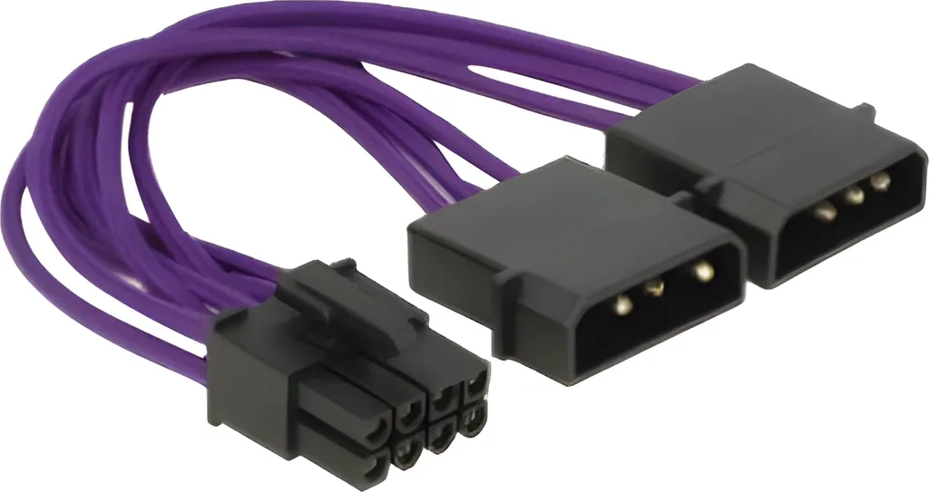 Delock Cavo Alimentazione PCIe 8 pin in Tessuto Viola 0,15m