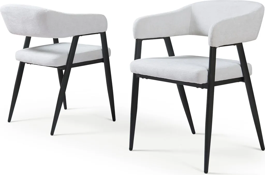 Chaise Kohlmand lot de 2 pour salle à manger en tissu gris clair élégant