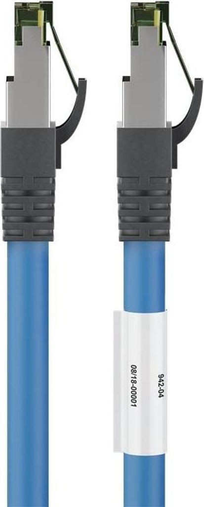 RJ45 Netzwerkkabel S/FTP (PiMF), mit CAT 8 Rohkabel, Blau, 0,50m