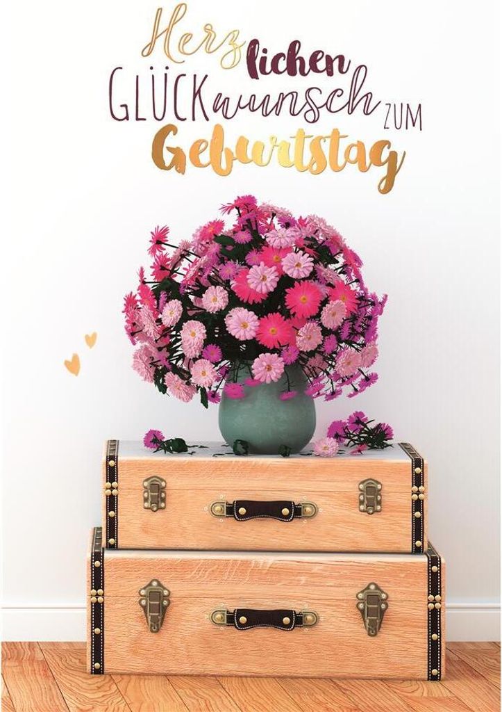 Geburtstag - Glückwunschkarte im Format 11,5 x 17 cm mit Umschlag