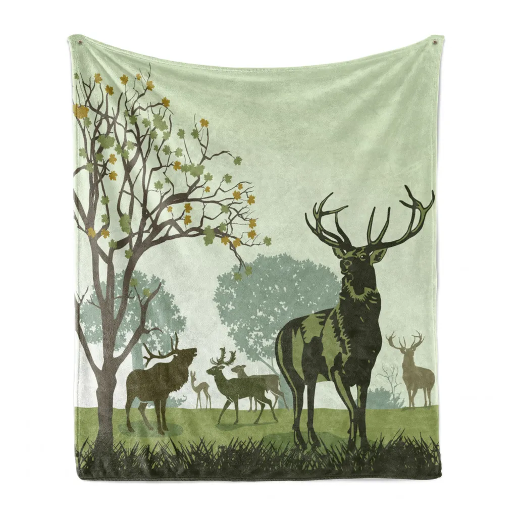 Coperta Esterna/Interna ABAKUHAUS Verde 125x175 cm - Pile Cervo