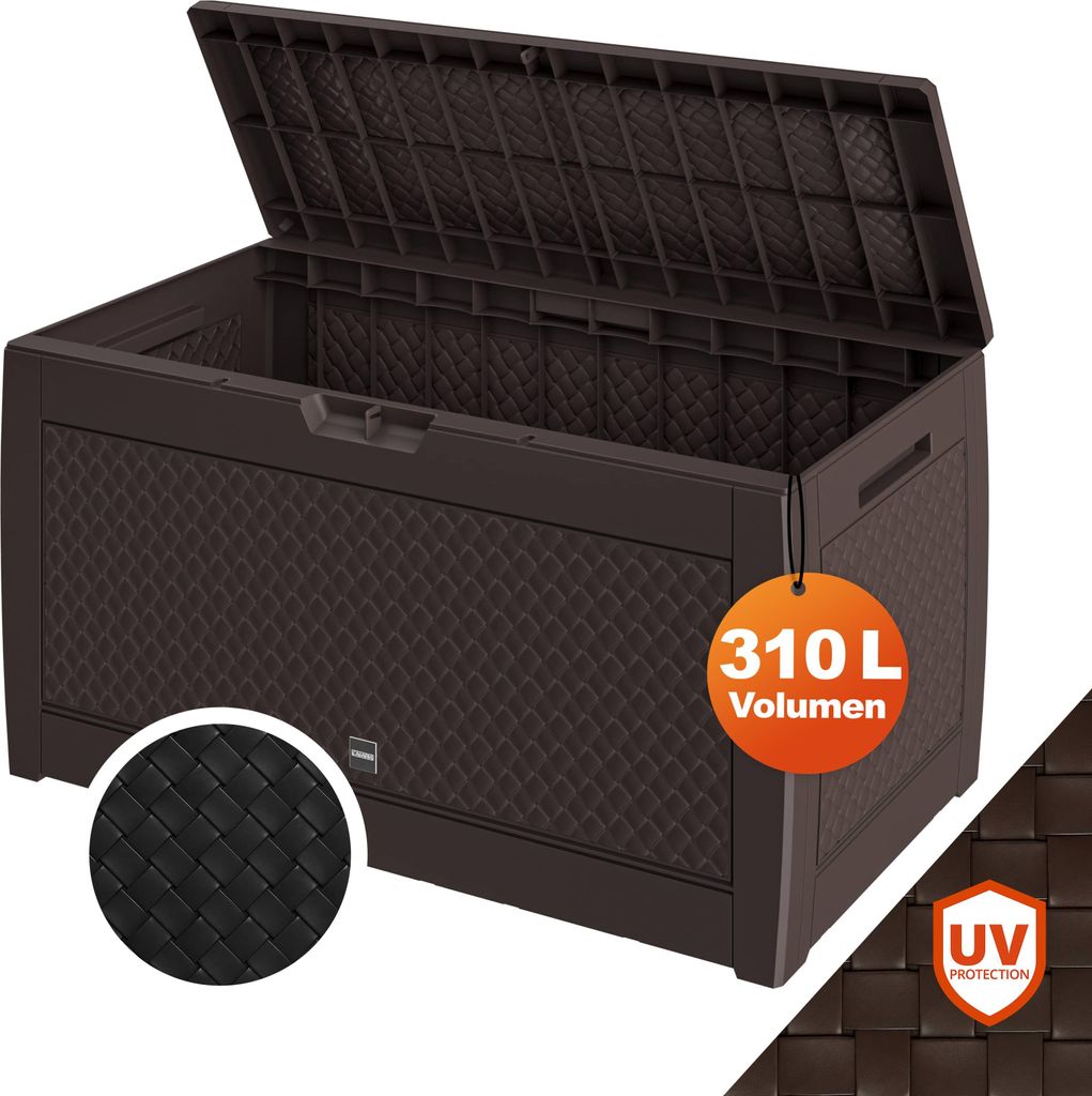 Casaria Coffre de Rangement Aspect osier Brun Malle 310 Image du produit 
