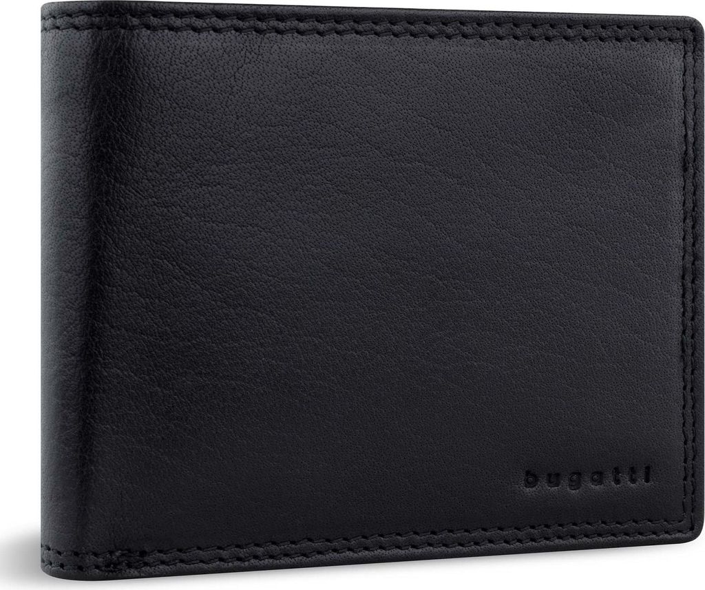 bugatti Leder Geldbörse Savona Wallet With Flap 7CC Black schwarz