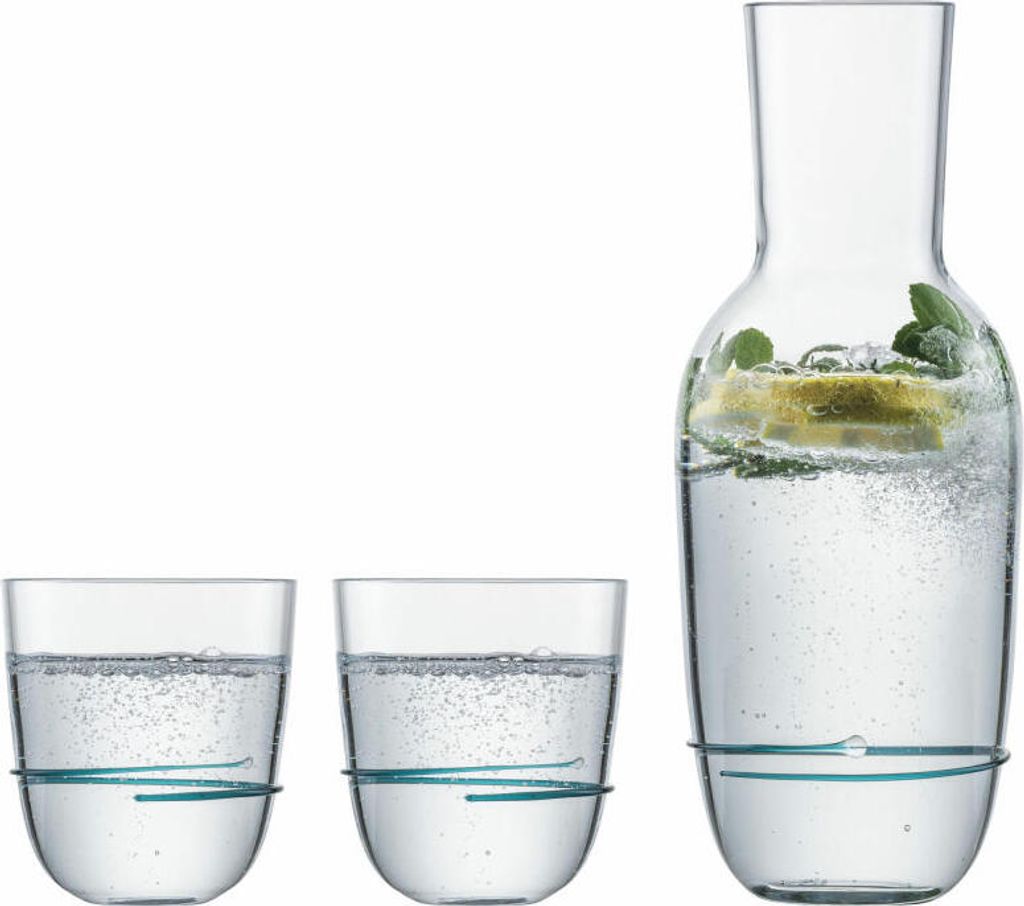 Zwiesel Glas Handmade Getränkeset Aura Smaragdgrün 3-tlg., Produktbild 