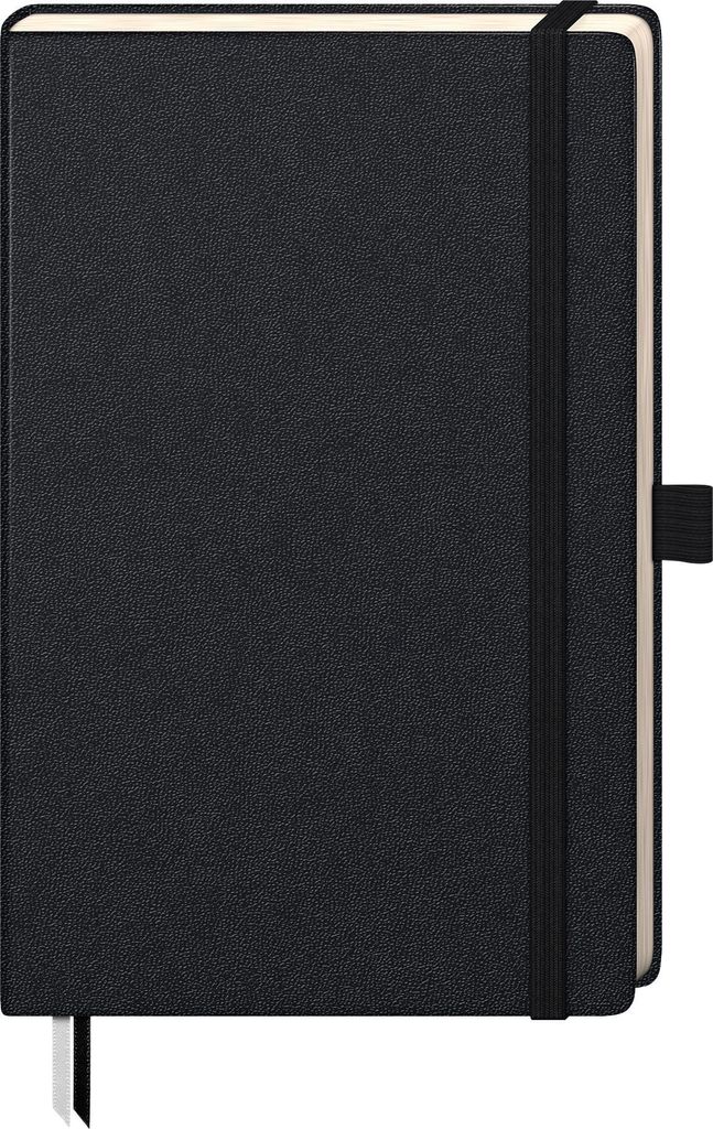 BRUNNEN Notizbuch KOMPAGNON ca. DIN A5 liniert, schwarz Hardcover 192, davon 16 zum Heraustrennen Seiten