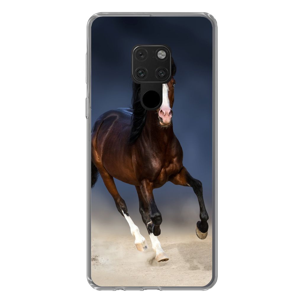 MuchoWow Handyhülle Schutzhülle Hülle für Huawei P40 Lite Pferde - Tiere - Sand Silikon Softcase Handy Hülle - Handy