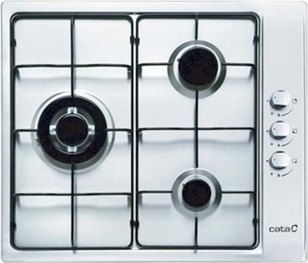 Table de Cuisson Gaz Encastrable CATA GIB 6021 X en Inox 3 Brûleurs