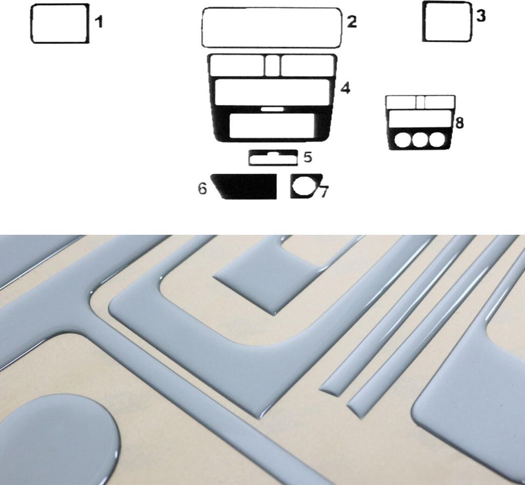 Innenraum Dekor Cockpit für Audi A4 Limo Avant 8D B5 1994-2001 Alu Optik 7x