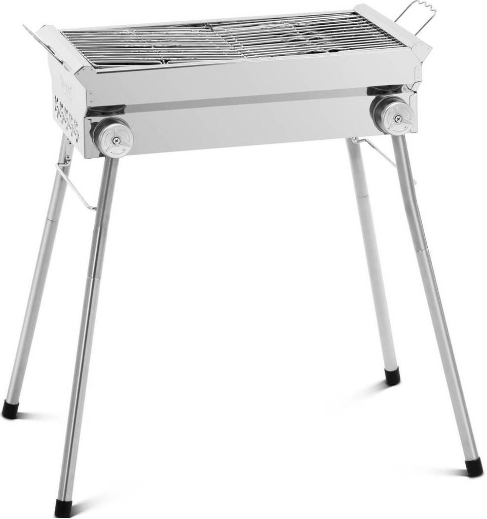 Expondo Royal Catering Holzkohlegrill - klappbar - 43 x 25 cm - Edelstahl / verzinkter Stahl -
