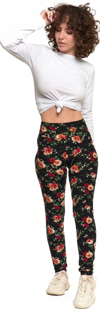 Wzorzyste legginsy sportowe damskie Moraj z wysokim stanem Zdjęcie produktu 2