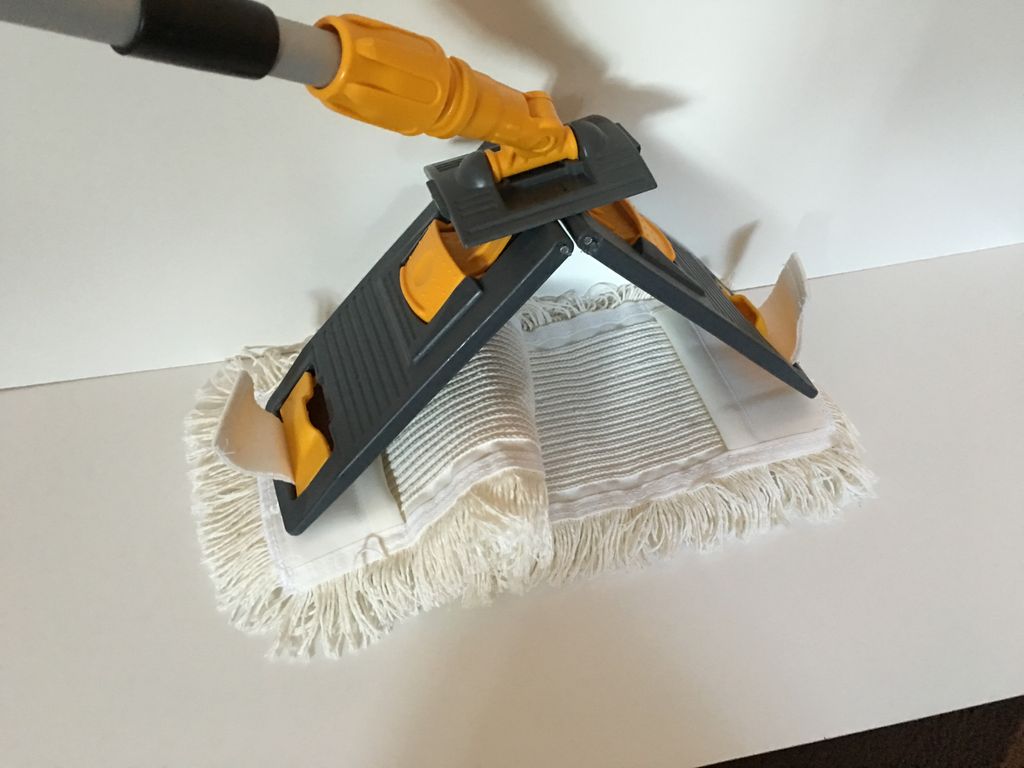 CleanSV Laschenmop Set 40 cm Flügelmop, 1 Laschenmop, 1 Laschenmophalter, Teleskopstiehl