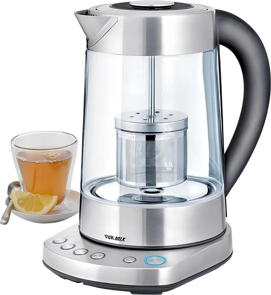 Théière bouilloire électrique 2 en 1 Turmix - Infuseur inox amovible