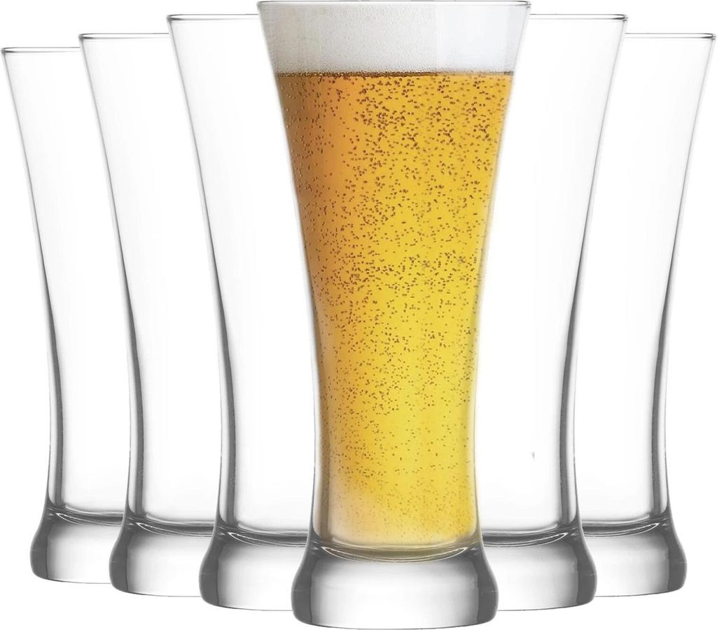 LAV Sorgum Pilsner-Biergläser – 380 ml – transparent – 6 Stück