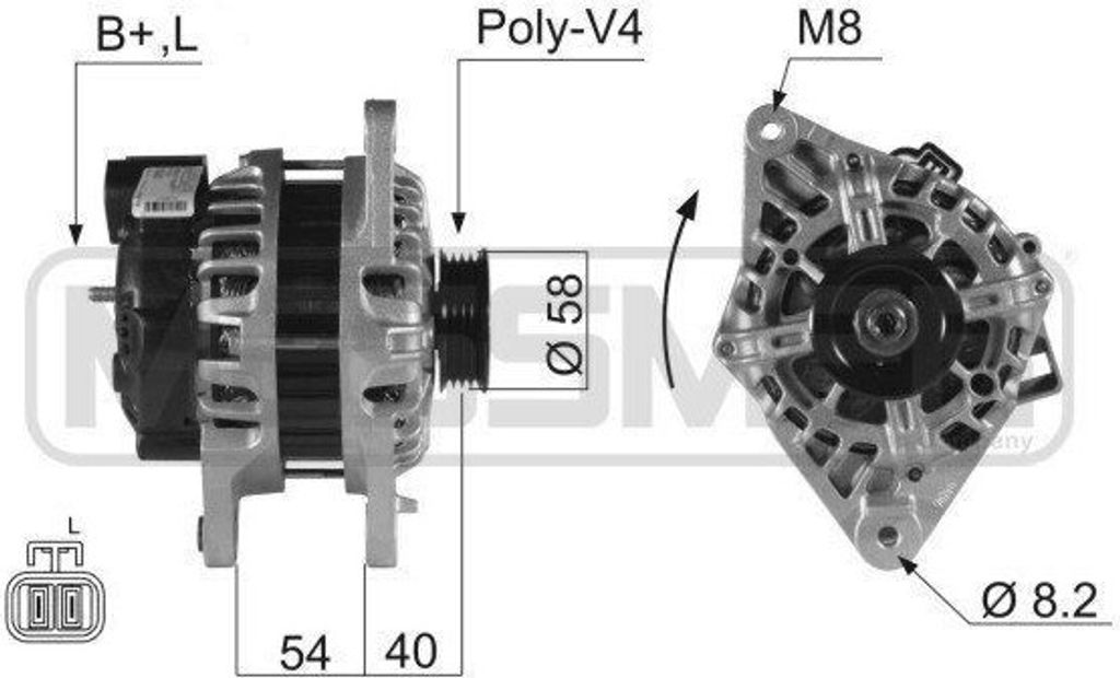 ERA 210022A Lichtmaschine Generator LiMa 90A 14V für HYUNDAI GETZ (TB) für KIA SPORTAGE (JE, KM)