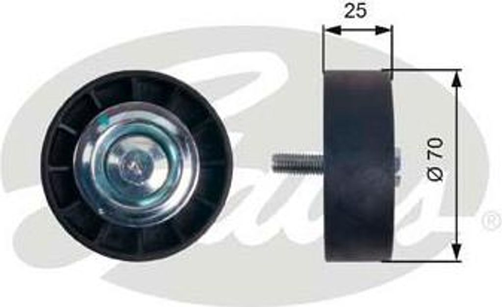 GATES T36402 Umlenk-/Führungsrolle, Keilrippenriemen OE 6453FL kompatibel mit Boxer, Ducato, Jumper