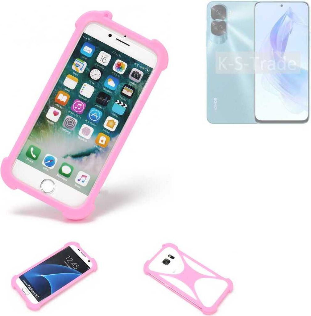 K-S-Trade Handy Hülle kompatibel mit Honor 90 Lite Schutz Hülle Bumper Silikon Schutz Hülle Cover Case Silikoncase Silikonbumper TPU Softcase