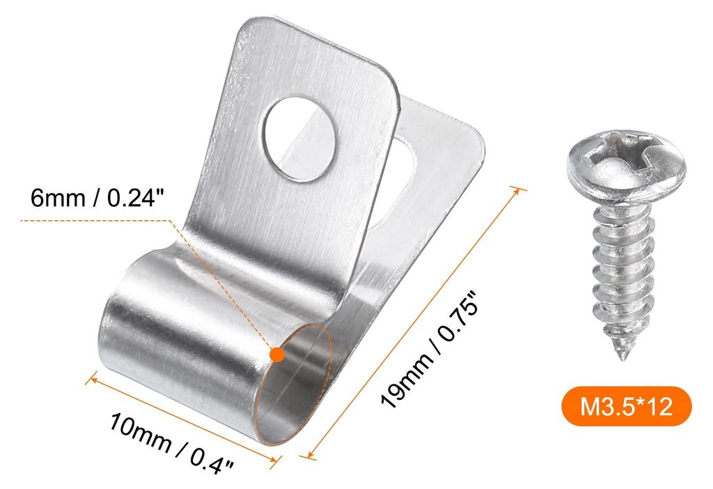 20 Stš¹ck Drahtzaun Clips 6 mm Edelstahl Zaun Drahtklemmen Landwirtschaftliche Zaunmontage Clips mit 20 Stš¹ck Schrauben zur Befestigung von 12...