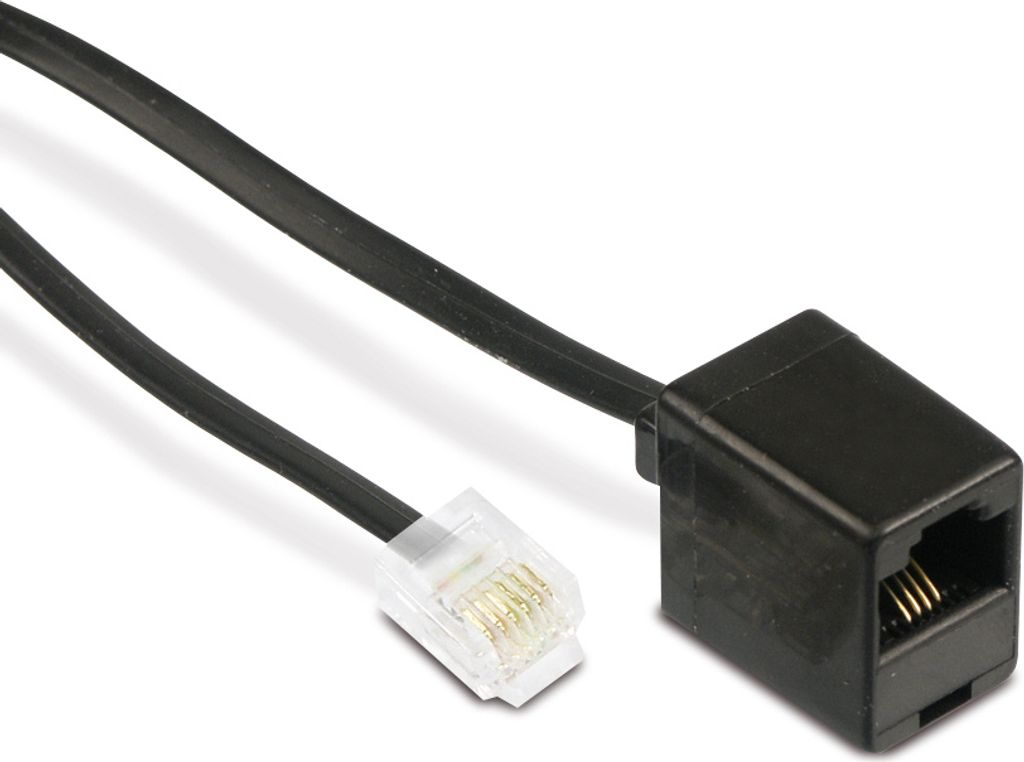 ShiverPeaks S/CONN maximum connectivity Modular RJ ISDN Telefon-Verlängerung-Western-Stecker 6/4 auf Western-Kupplung 6/4, 15,0m (70235-)