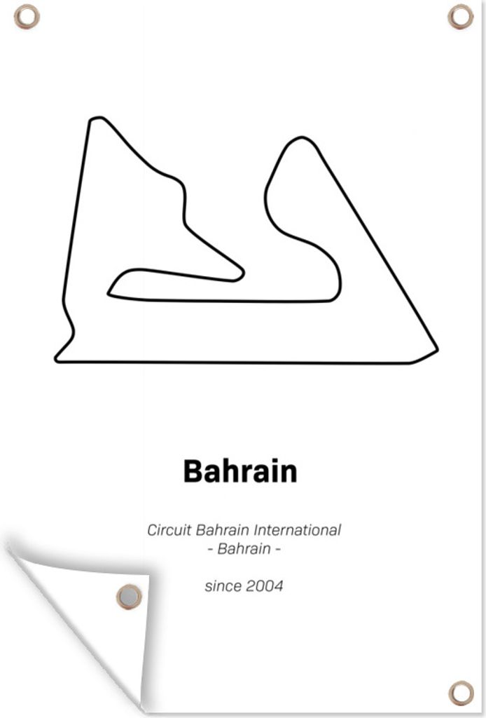 MuchoWow 40x60 cm Outdoor-Poster Gartendeko Sichtschutz Garten Poster für den Garten Bahrain - Rennstrecke - F1