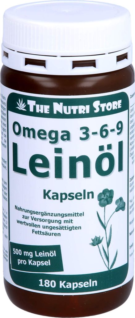 The Nutri Store Leinöl Omega 3-6-9 500 mg Kapseln, 180 St. Kapseln