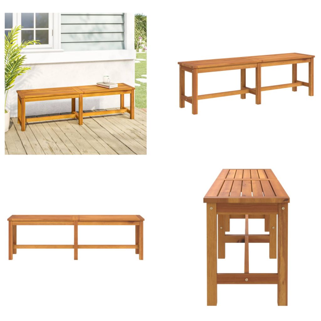 vidaXL Gartenbank 150x35x45 cm Massivholz Akazie - Gartenbank - Gartenbänke - Sitzbank - Außenbank
