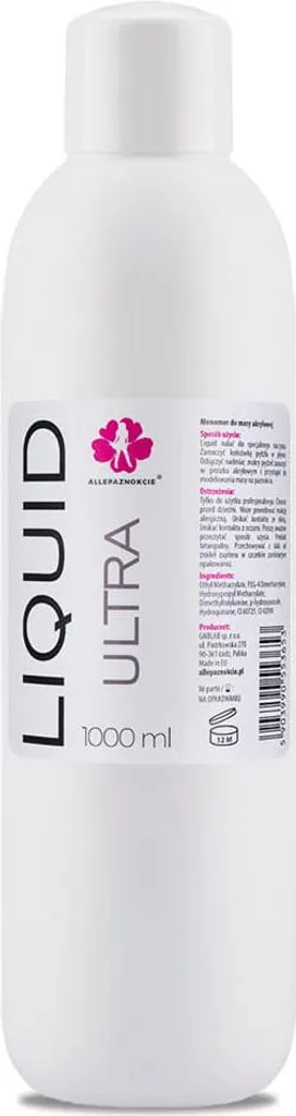Monomère Liquide Acrylique 1000 ml Allepaznokcie pour modelage des ongles