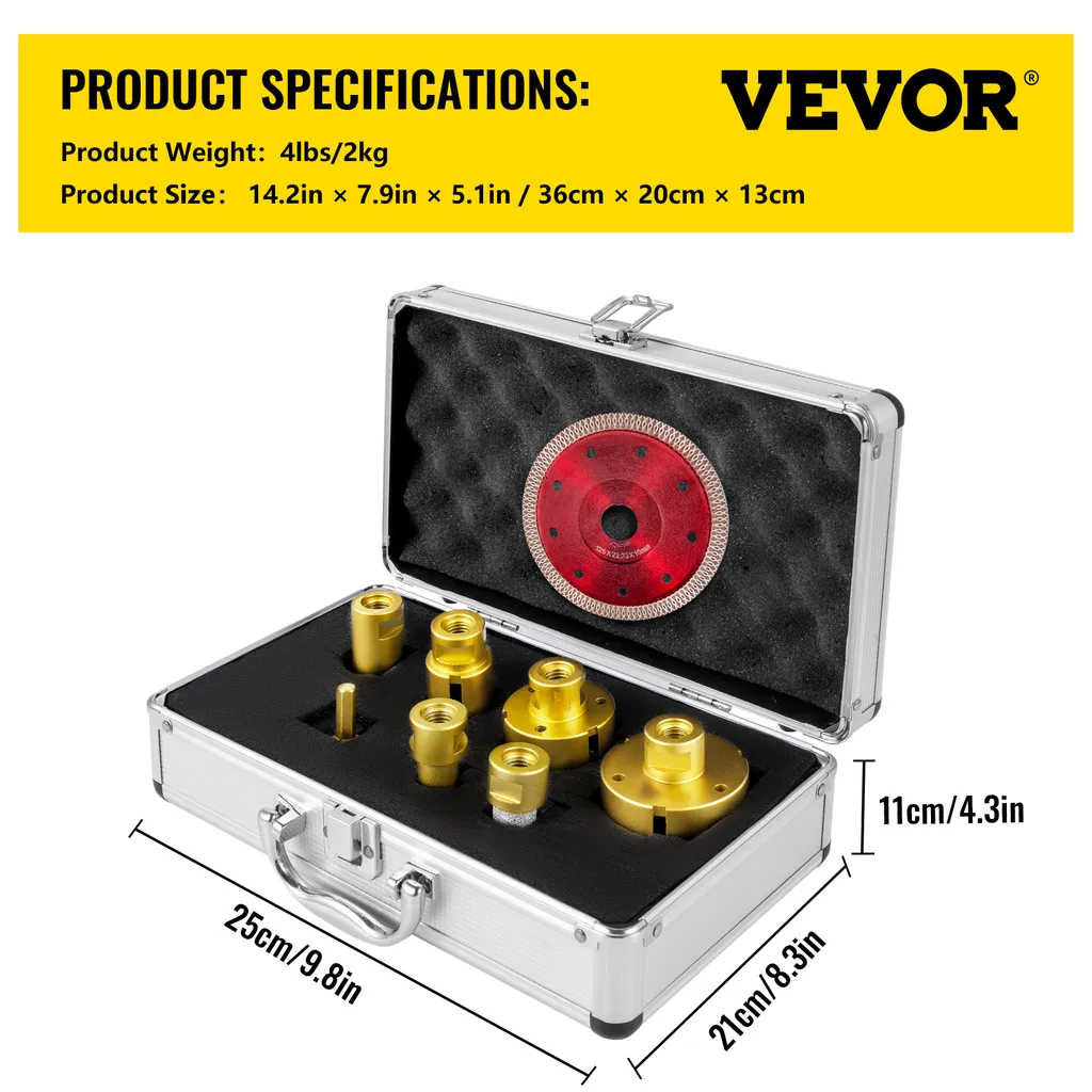 Foret Diamant VEVOR avec Segment 15mm pour Perçage à Sec Maçonnerie