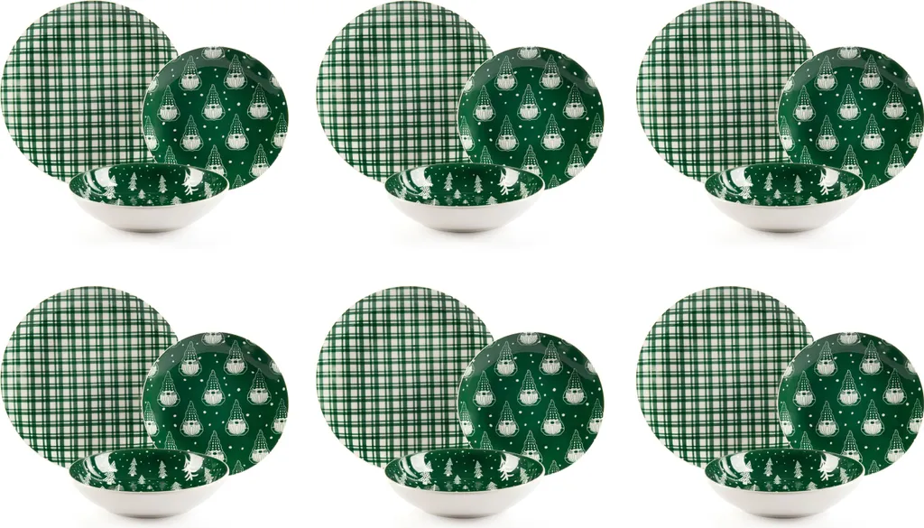 Servizio tavola 18 pezzi Excelsa Green Winter porcellana verde