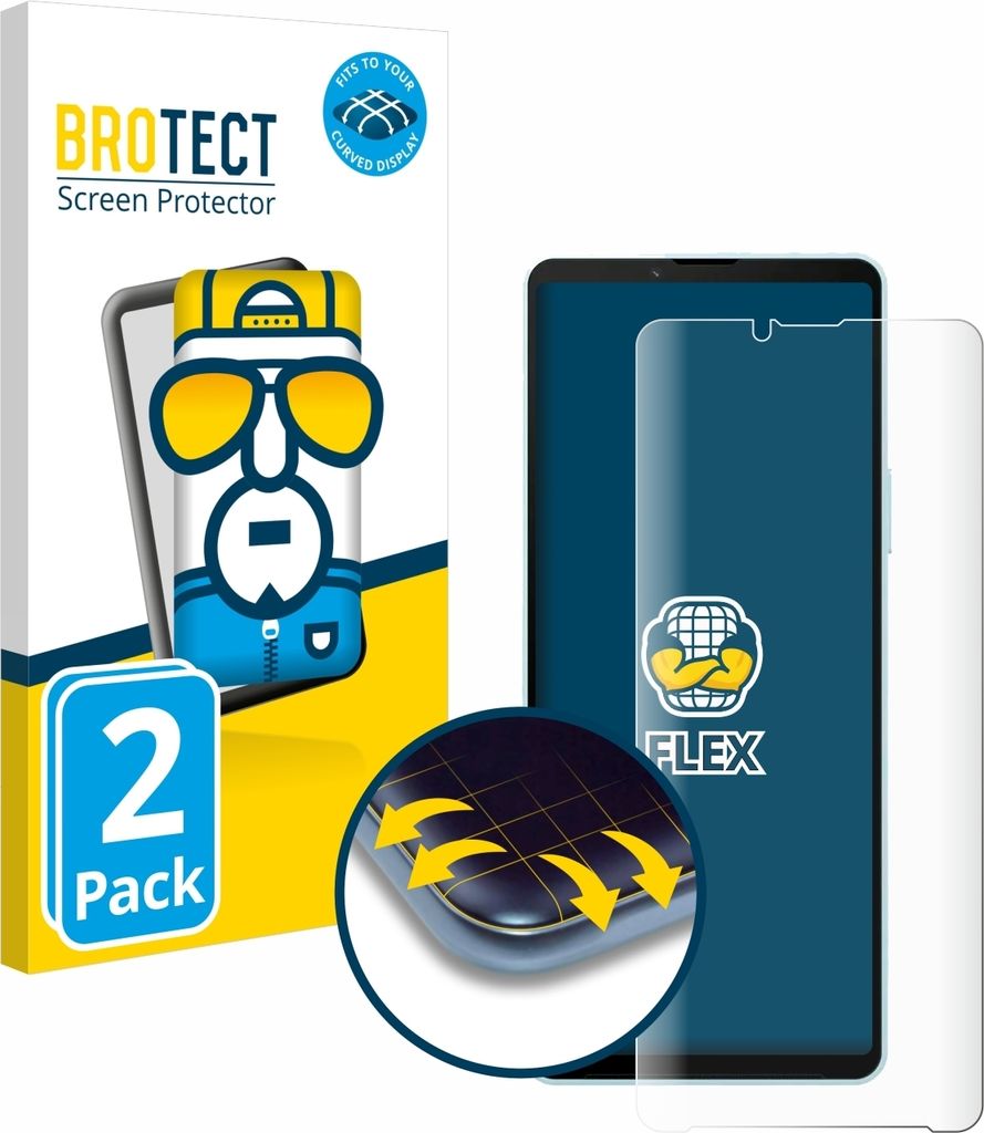 2x BROTECT Fullscreen Schutzfolie für Sony Xperia 10 VI Displayschutz Folie Fullcover Klar Transparent