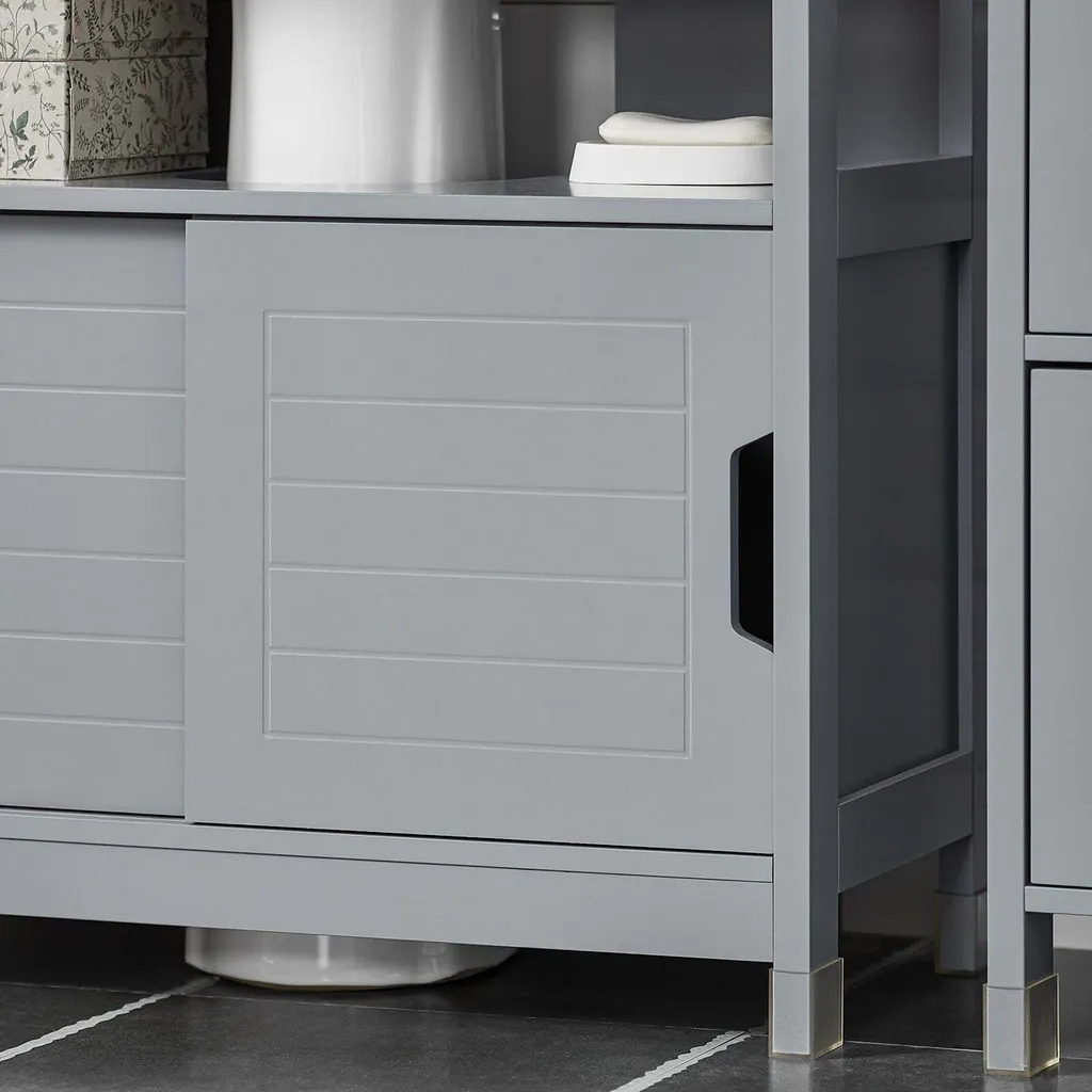 Meuble de lavabo Rootz Gris Anthracite - Rangement Salle de Bains