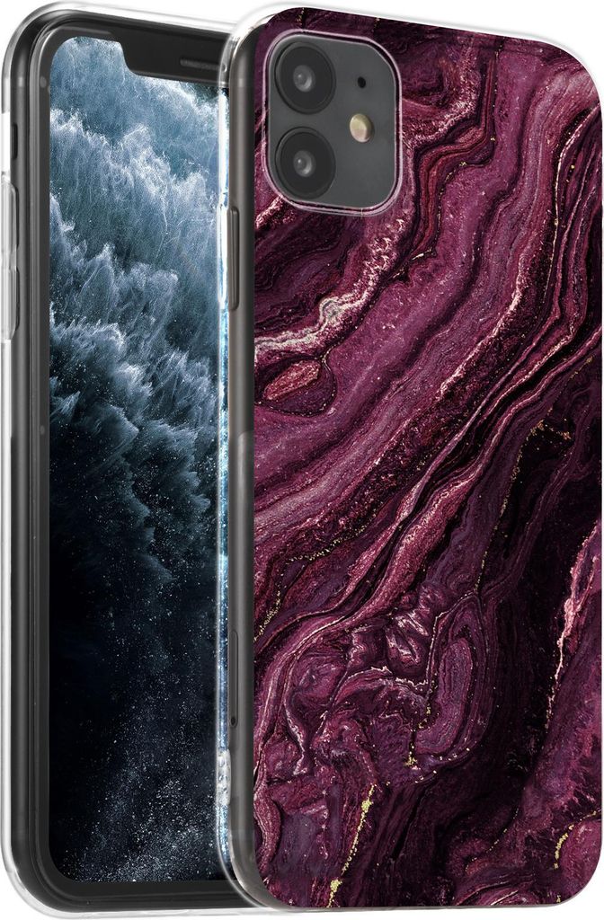 Hülle für Apple iPhone 11 Schutzhülle Marmor Motiv Handy Case Silikon Slim Cover