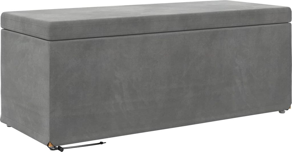 Hocker Dunkelgrau 101 x 41 x 40 cm Samt und Engineering Holz