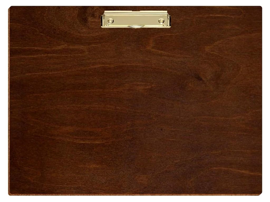 Bütic Holz Klemmbrett Standardform Kastanie für DIN A3 A4 A5 A6 aus 3mm Birkensperrholz mit widerstandsfähigem Klarlack versiegelt