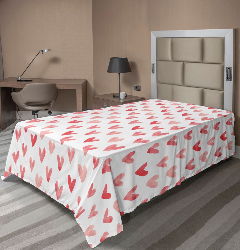ABAKUHAUS Liebe Bettlaken, Herz Retro Gemalte Dekorative Liebe Formt Einfach Minimalistic Design Grafik, weiches bequemes oberes Bettlaken für ein...