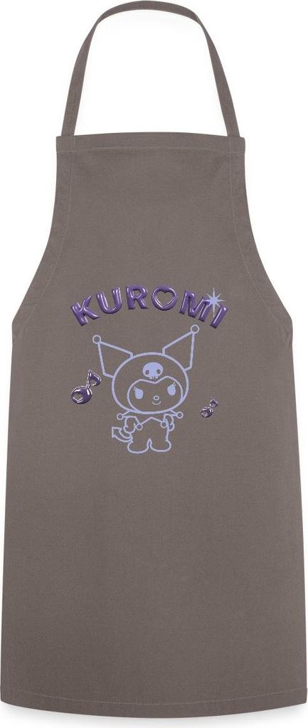 Spreadshirt Kuromi Outline Mit Chrome Schriftzug Kochschürze, One size, Grau
