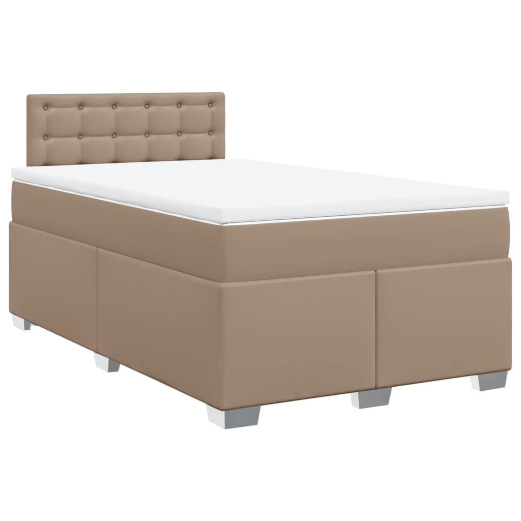 SYFAX Boxspringbett Matratze Cappuccino-Braun 120x190 cm Kunstleder