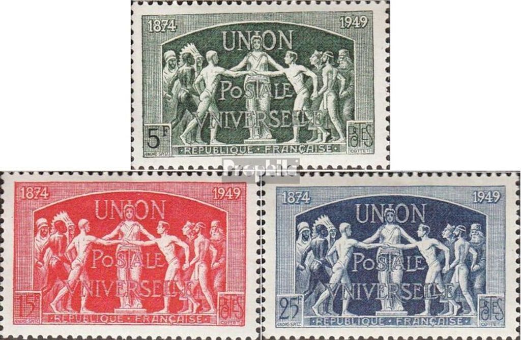 Briefmarken Frankreich 1949 Mi 868-870 (kompl.Ausg.) postfrisch 75 Jahre UPU