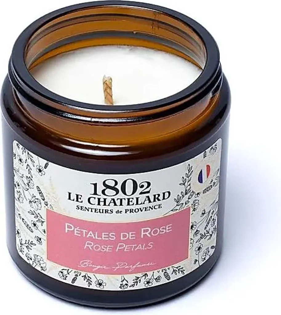 Bougie Parfumée Pétales de Rose 80g Idéale pour Détente et Relaxation