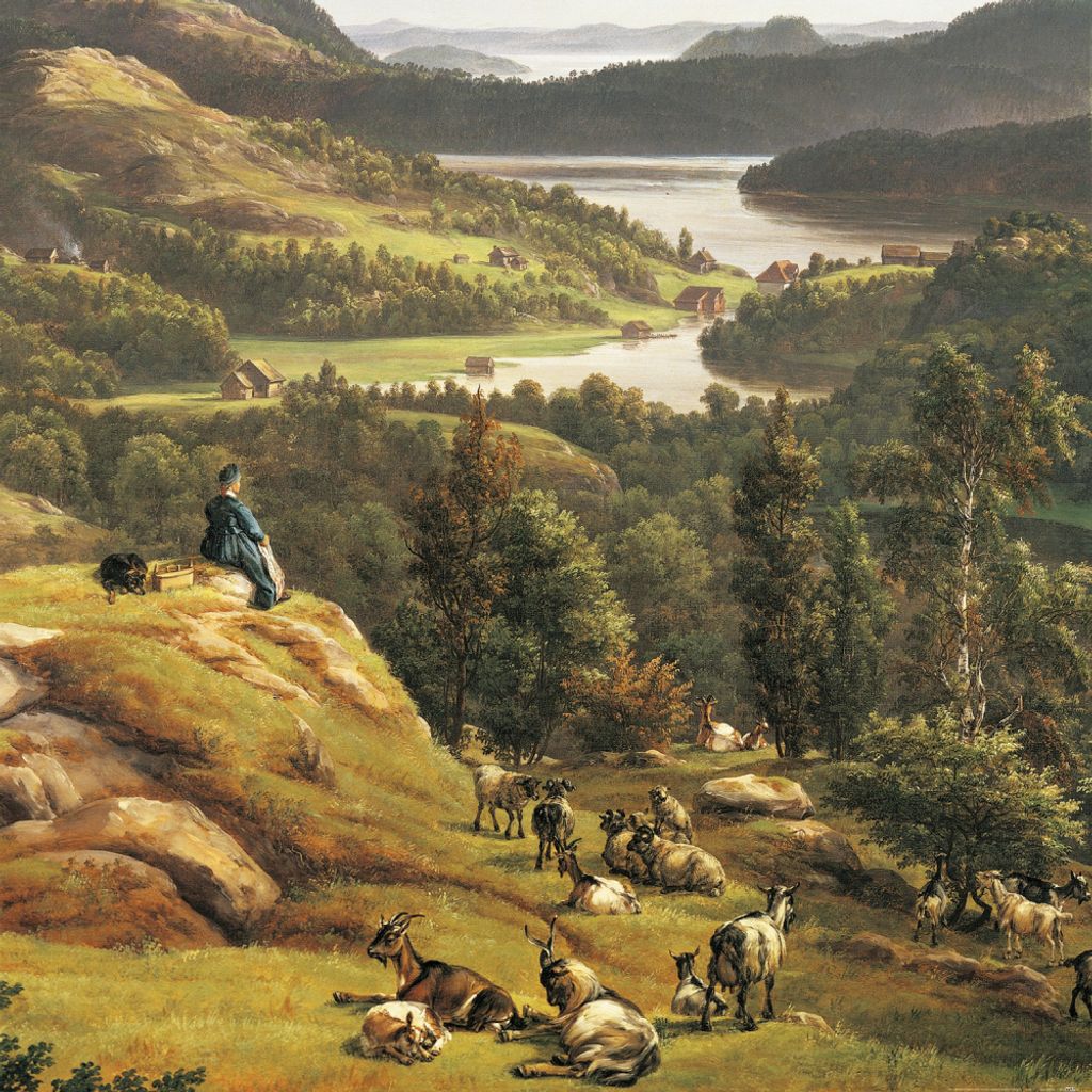Johan Christian Dahl Kunstdruck Bild - Aussicht Auf Das Lysekloster Nahe Bergen (100 x 100 cm)