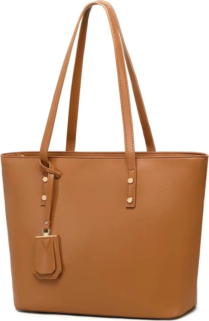 Sac fourre-tout femme cuir marron design mode grande capacité pratique