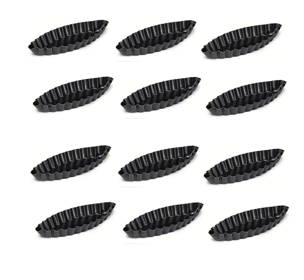12 x Backform Schiffchen 110mm oval gewellt für Desserts Produktbild 
