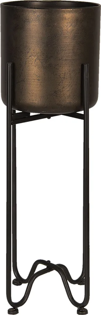 Support de fleurs en fer brun 60 cm design rond et robuste 20 cm