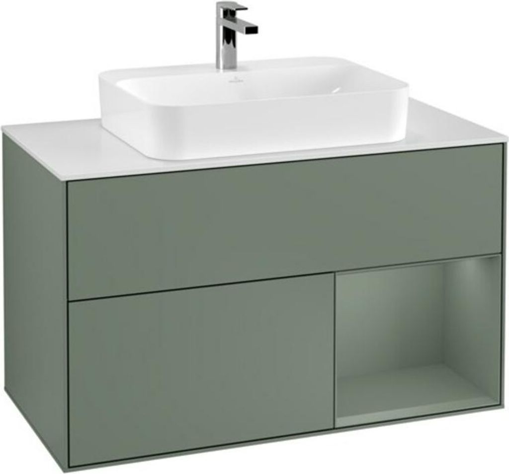 V&B Waschtischunterschrank Finion 100, Pl w m, Rg r Oli. m Lac, Oli. m Lac