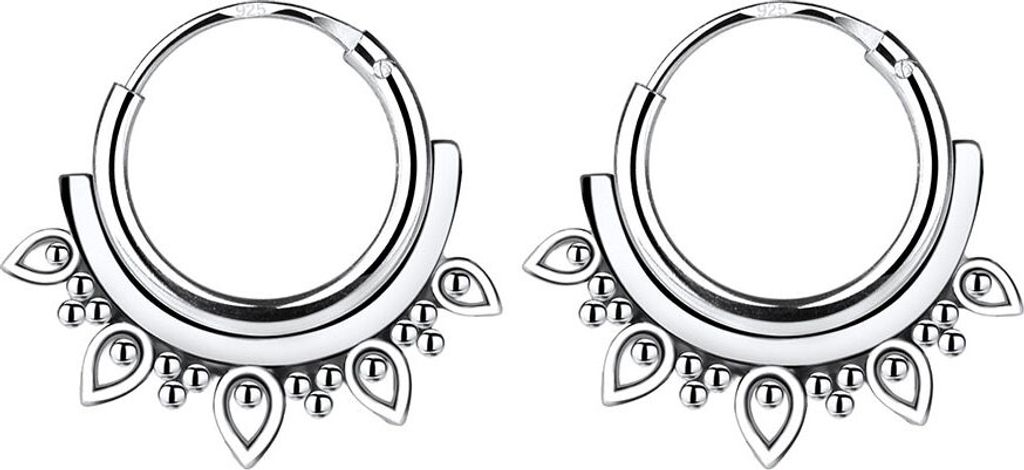 Bali Creolen: Boho Ohrringe Silber 925